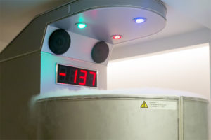 Cryotherapy capsule reading negative 137 degrees